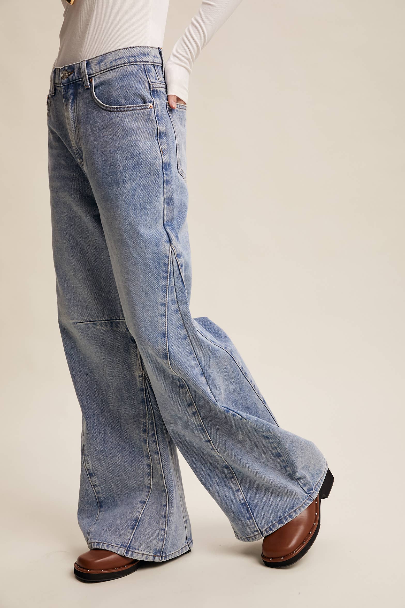 Haven Wide-Leg Panel Jeans