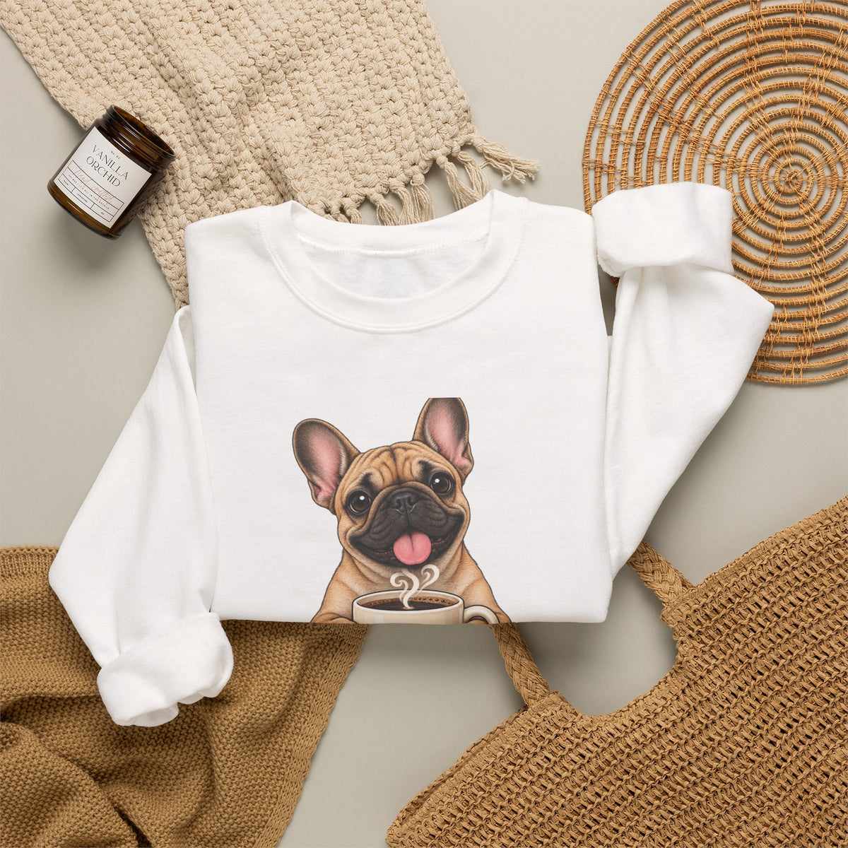 Frenchie Snuggles Sweatshirt — Cute French Bulldog Crewneck