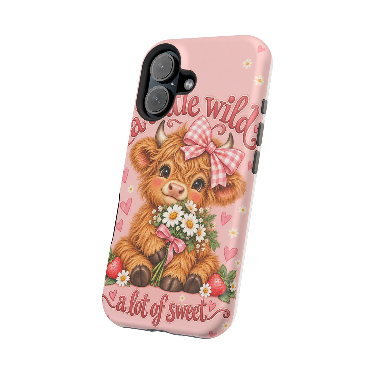 Cute Highland Cow Phone Case — "A Little Wild, A Lot of Sweet" Magnetic Impact-Resistant Case