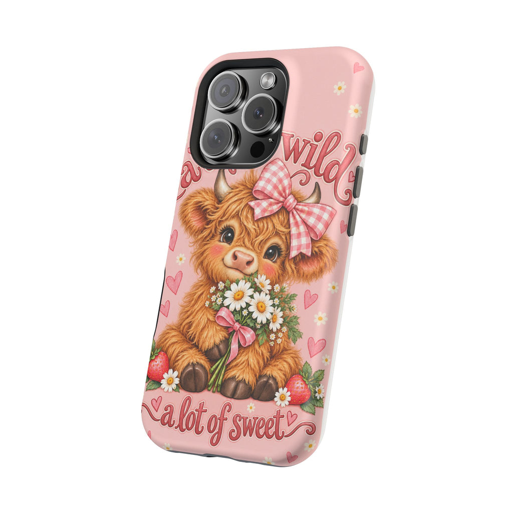 Cute Highland Cow Phone Case — "A Little Wild, A Lot of Sweet" Magnetic Impact-Resistant Case
