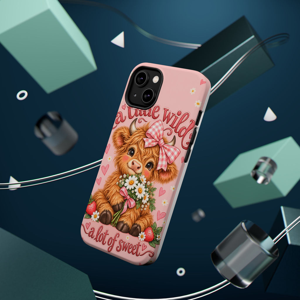 Cute Highland Cow Phone Case — "A Little Wild, A Lot of Sweet" Magnetic Impact-Resistant Case