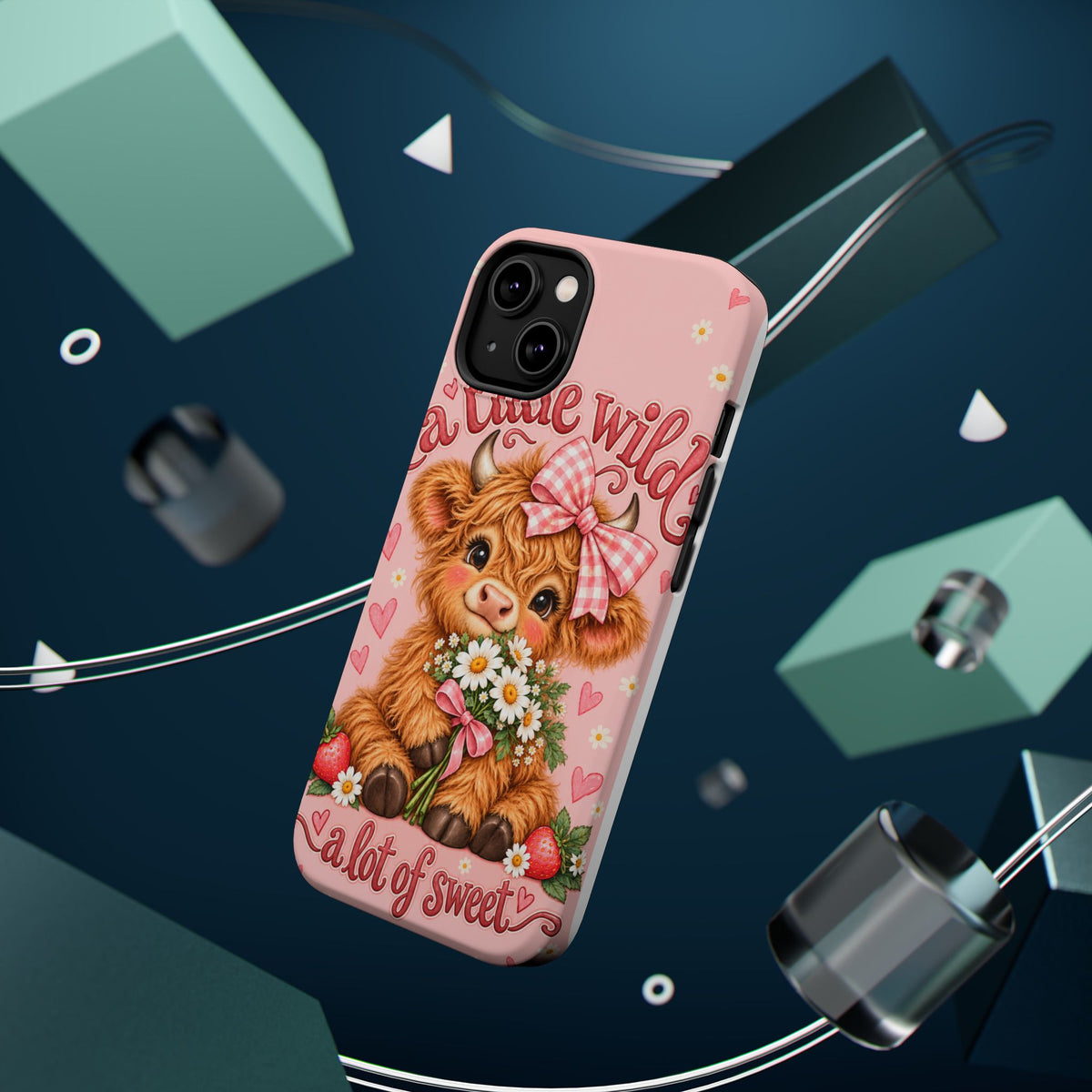 Cute Highland Cow Phone Case — "A Little Wild, A Lot of Sweet" Magnetic Impact-Resistant Case
