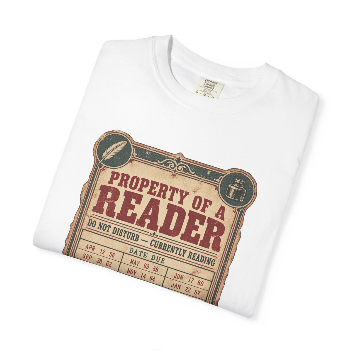 Reader T-Shirt — "Property of a Reader" Vintage Library Graphic Tee