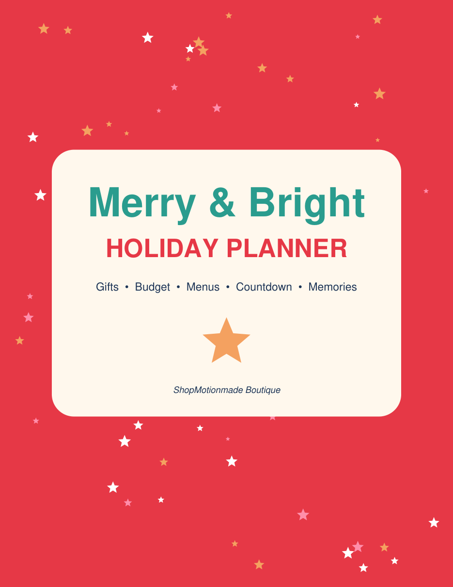 Merry & Bright Holiday Planner cover