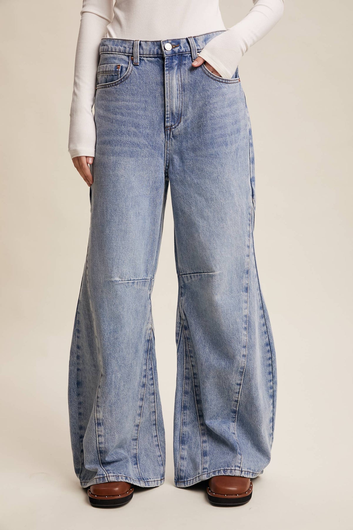 Haven Wide-Leg Panel Jeans