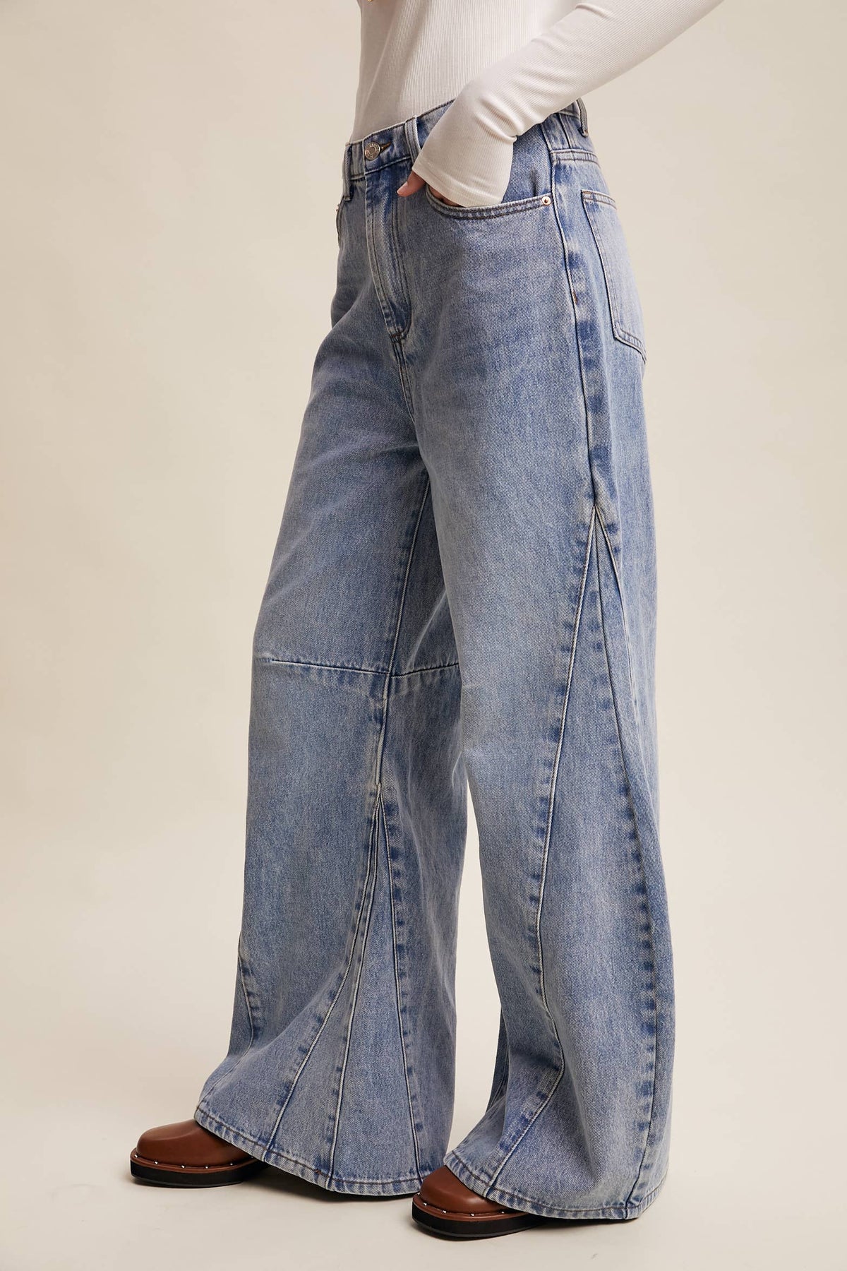 Haven Wide-Leg Panel Jeans