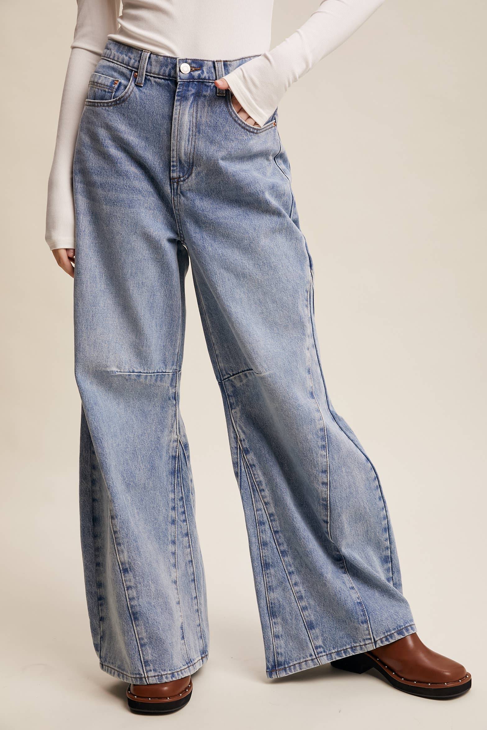 Haven Wide-Leg Panel Jeans
